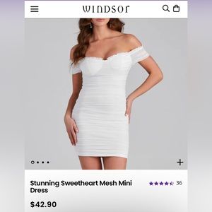 White bodycon off-the-shoulder dress